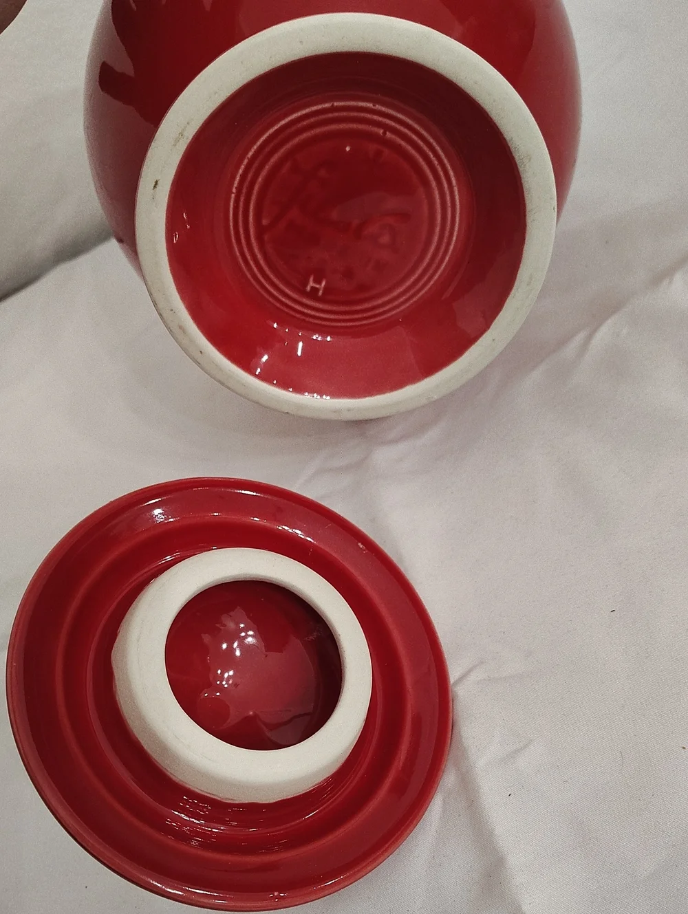 Fiesta Homer Laughlin Red Ceramic Teapot with Lid